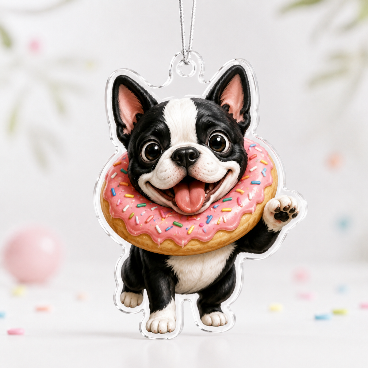 Donut Boston Terrier Mica Ornament NCU0NT060