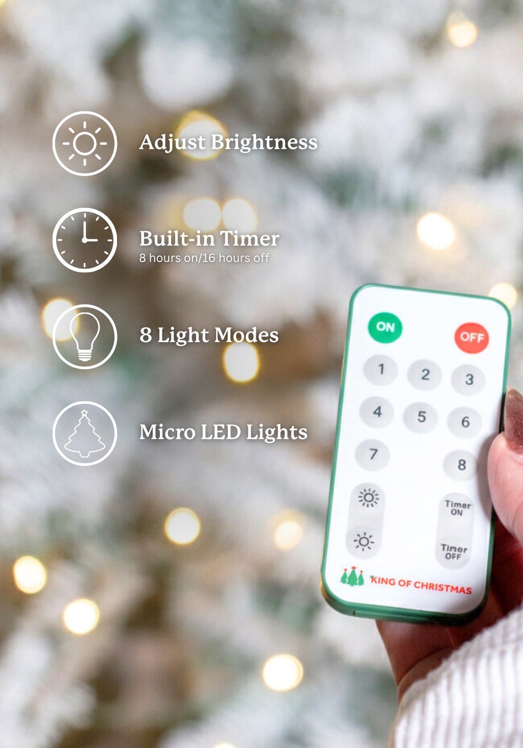 10' Queen Flock® Artificial Christmas Tree with 1300 Warm White LED Lights