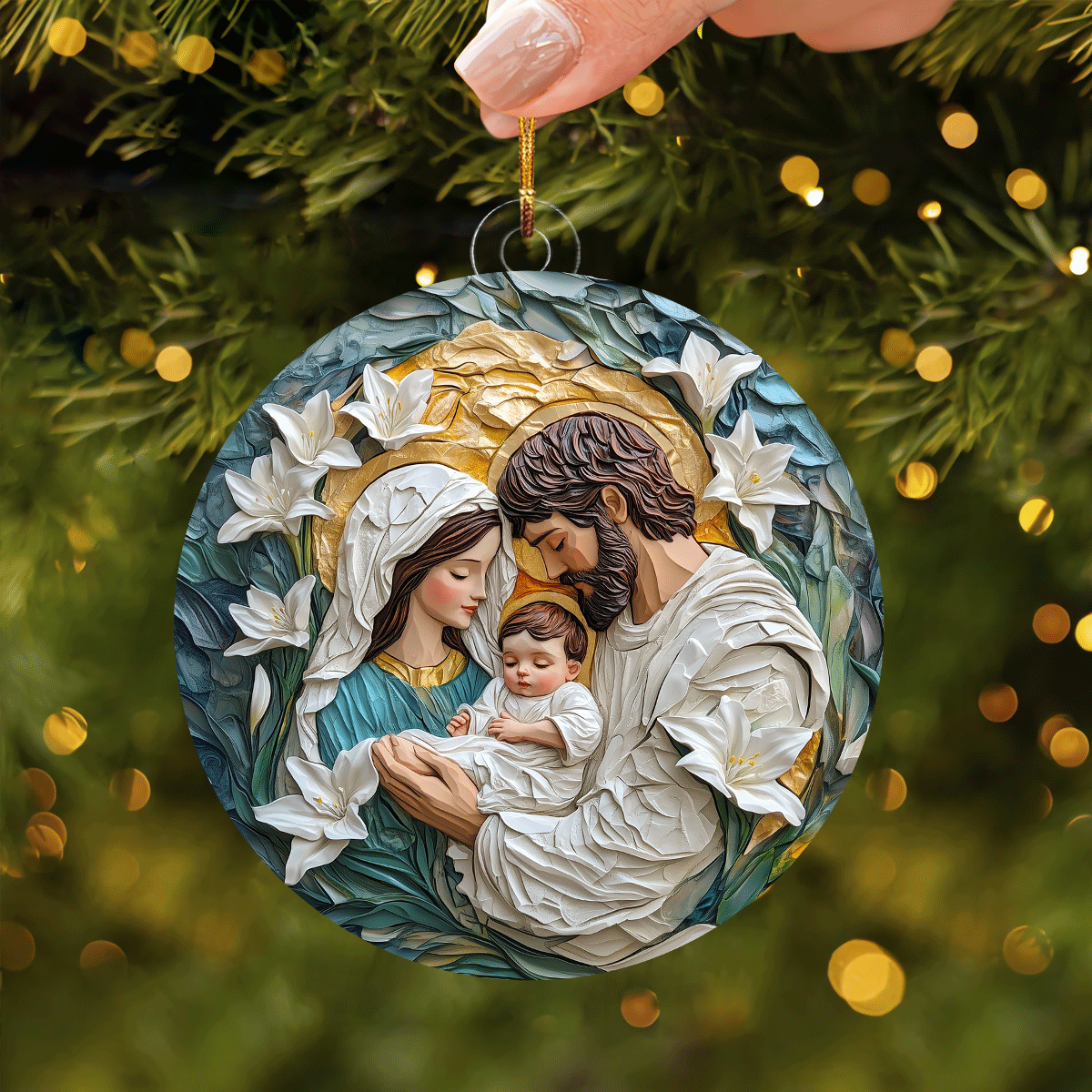 Holy Family Mica Ornament NCU0TL051
