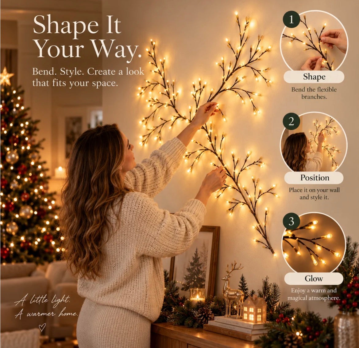 Woman shaping Twinkle Wood branches