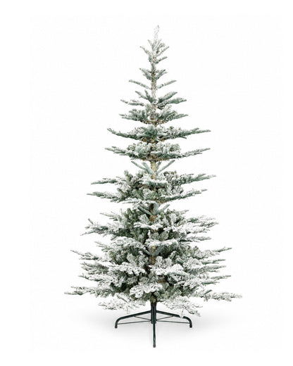 9' King Noble Flock Artificial Christmas Tree with 700 Warm White LED Lights