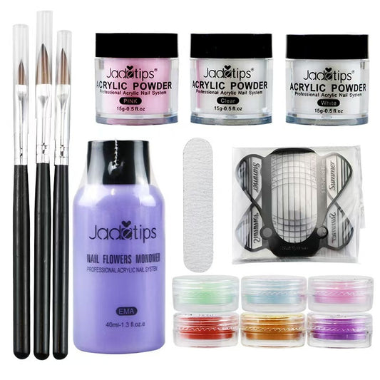 🔥Nail art tool set, complete set of 58 items, 42 colors of nail art lights, nail polish and glue