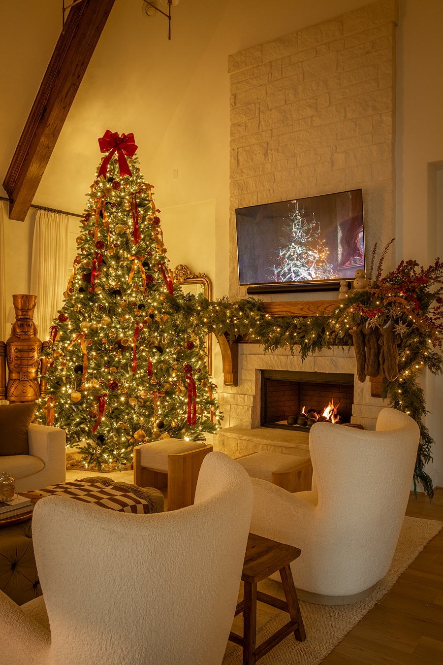 10' King Fraser Fir Artificial Christmas Tree with 2100 Warm White & Multi-Color LED Lights
