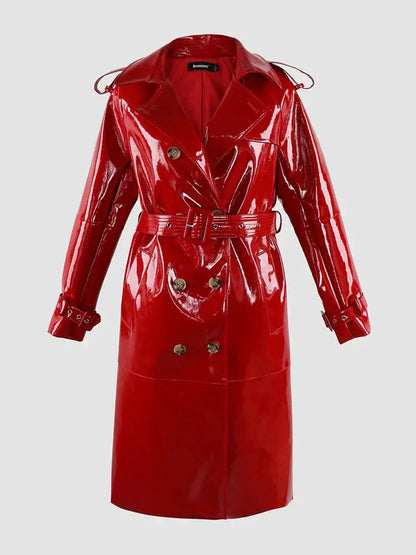 Autumn  Leather Trench Coat