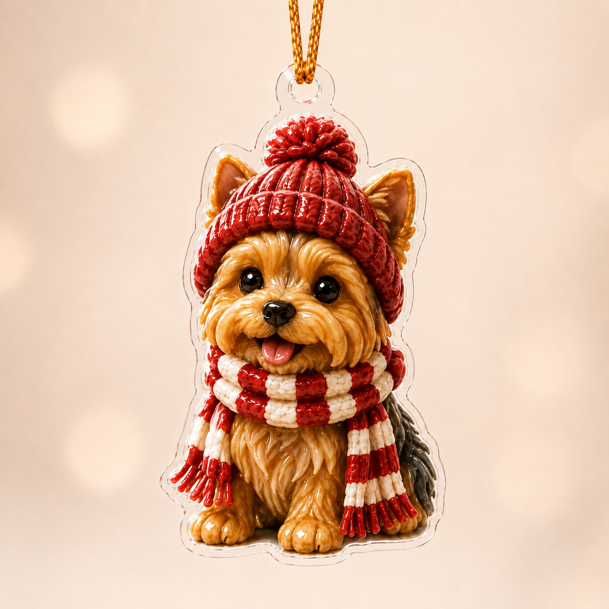 Scarf Yorkshire Terrier Adorable Mica Ornament NCU0NT008
