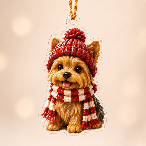 Scarf Yorkshire Terrier Adorable Mica Ornament NCU0NT008
