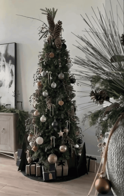 7.5' Yorkshire Fir Slim Artificial Christmas Tree with 500 Warm White LED Lights