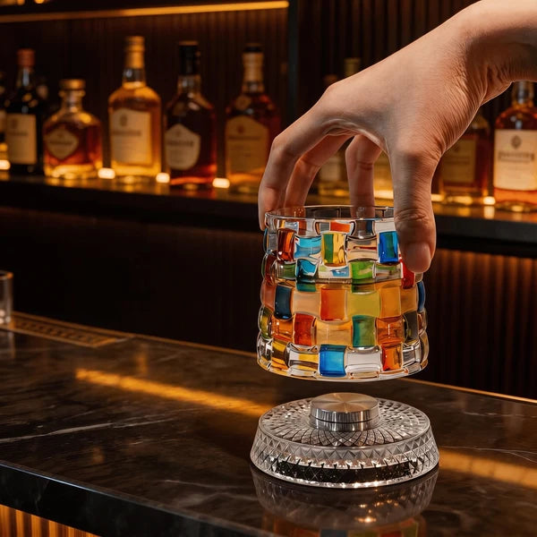 🔥2026 latest model premium illuminated rotating whisky glass🔥