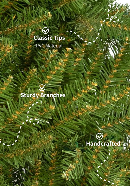 7.5' Yorkshire Fir Slim Artificial Christmas Tree with 500 Warm White LED Lights
