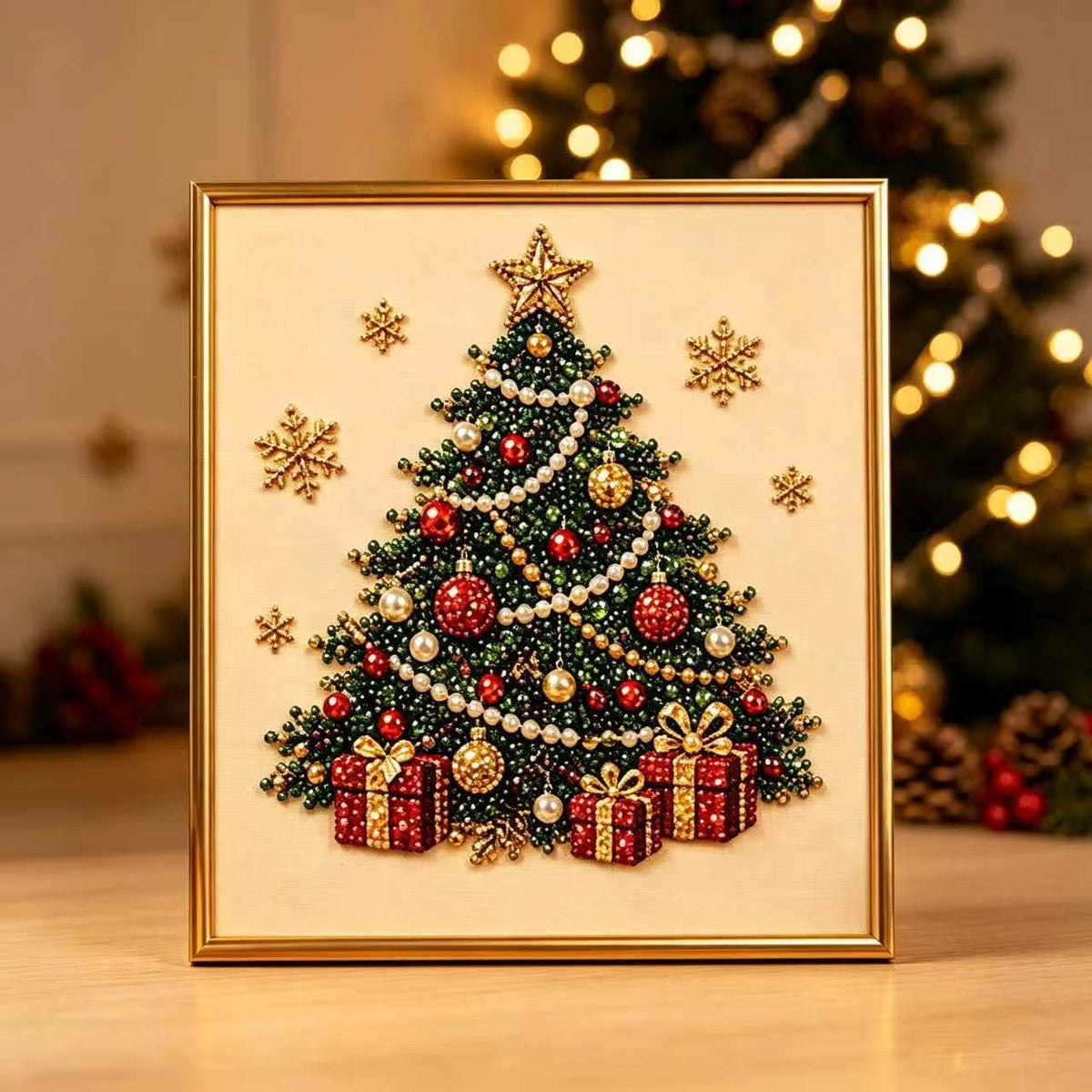 🧘Relaxing & Beginner-Friendly-💎DIY Christmas 3D Pearl Diamond Painting Art Kit With Frame