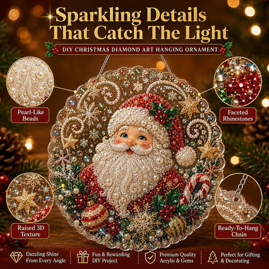 ✨ Diy Christmas Pearl Diamond Art Hanging Ornament Kit | Handmade Holiday Hanging Decor 🎅
