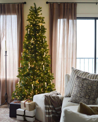 12' King Douglas Fir Slim Artificial Christmas Tree Unlit