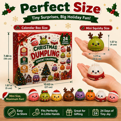 Last Day & Limited stock 🎄 24-Day Christmas Mystery Dumpling Squishy Advent Calendar – 24 Mini Surprises