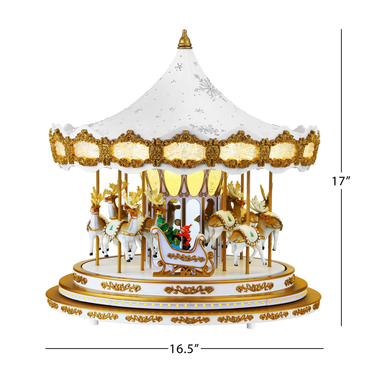 17 in. Animated Snowflake Crystal Carousel