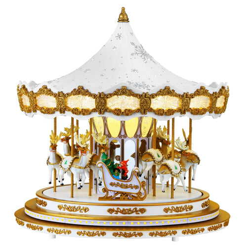 17 in. Animated Snowflake Crystal Carousel