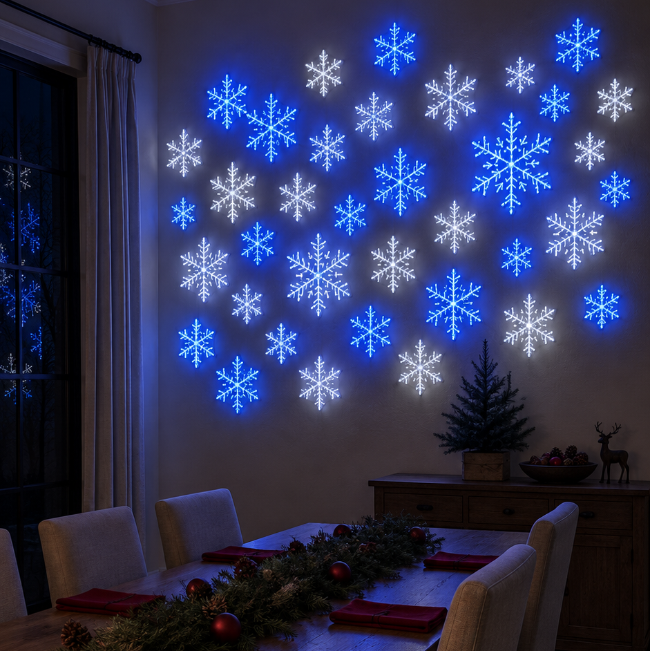 Large snowflake wall display