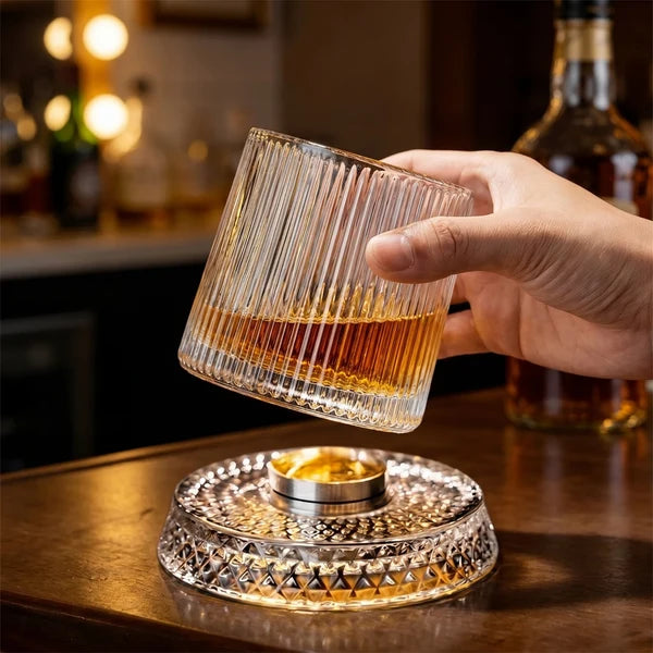 🔥2026 latest model premium illuminated rotating whisky glass🔥