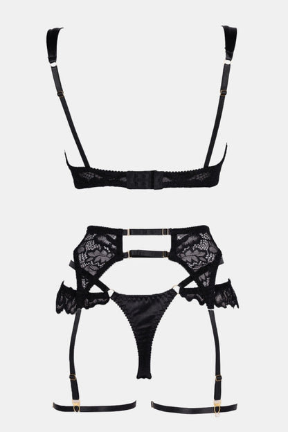 Valora Black Lace Lingerie Set