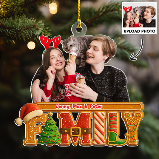 Custom Photo Family Ornament, Christmas Gift for Family Members • Our Christmas Story Photo - Personalized Acrylic Ornament